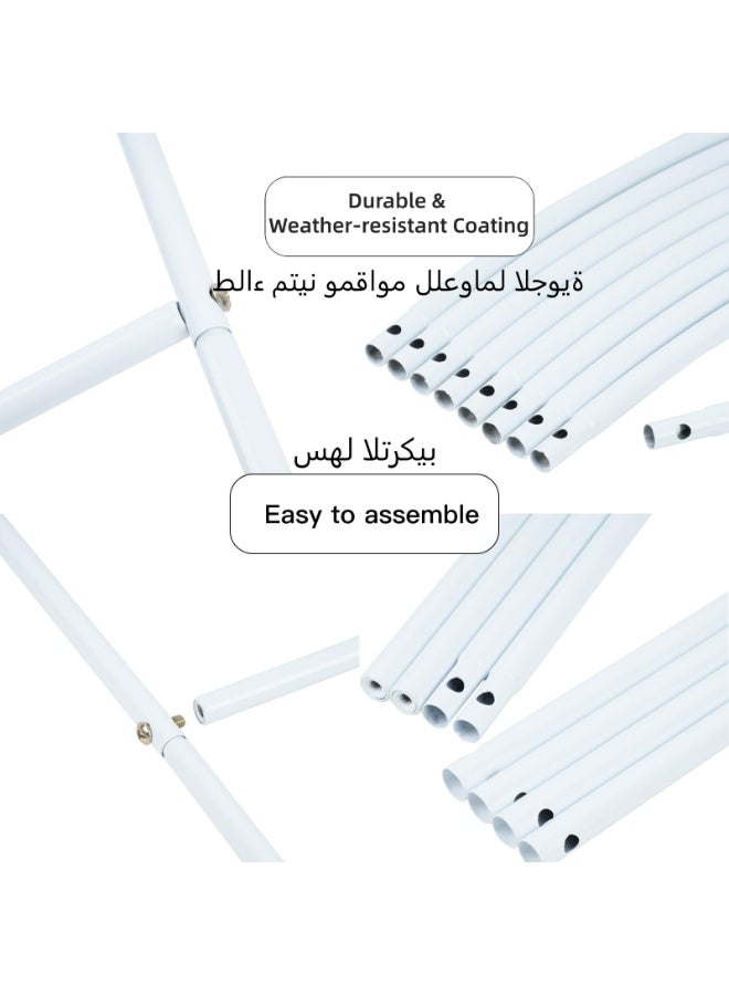 قوس حديقة معدني - دعامة تعريشة للنباتات المتسلقة، قوس ودعامة نباتات لتزيين حفلات الزفاف والمناسبات في الحدائق الخارجية، قوس زينة للحديقة خفيف الوزن للحفلات والزفاف، أبيض - Image 5